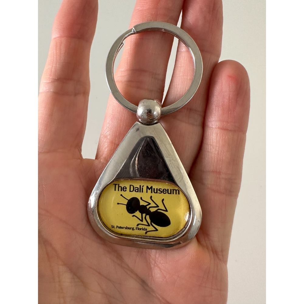 Salvador Dali keychain Museum Silver Tone Ant St Petersburg FL Key Ring - Picture 2 of 7